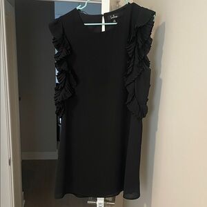 Lulu's Black Ruffle Sleeve Dress